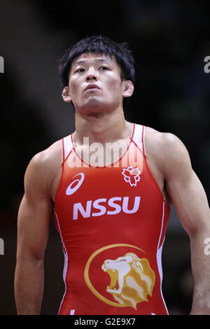 Nd Gymnase de Yoyogi, Tokyo, Japon. 27 mai, 2016. Takahiro Yamamoto, le 27 mai 2016 - Lutte : Tasse de Meiji au Japon Tous les championnats sur invitation 2016 Men's style gréco-romain au final de -71 kg 2ème Gymnase Yoyogi, Tokyo, Japon. © AFLO SPORT/Alamy Live News Banque D'Images