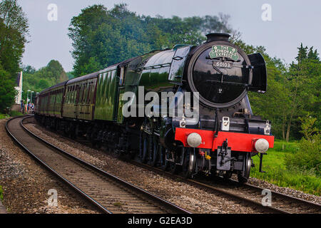 Salisbury, Royaume-Uni. 28 mai, 2016. La célèbre locomotive à vapeur Flying Scotsman sur sa tournée britannique visites Hampshire Crédit : David Betteridge/Alamy Live News Banque D'Images