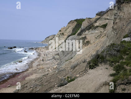 Le Mohegan Bluffs, Block Island, Rhode Island Banque D'Images