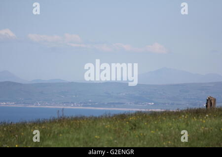 Aberystwyth, Pays de Galles, Royaume-Uni. 30 mai, 2016. Météo France : vacances de banque lundi après de récentes tempêtes et fortes pluies le soleil brille sur une chaude journée d'été au Pays de Galles. Un grand jour pour la randonnée et les visites touristiques : mike davies/Alamy Live News Banque D'Images