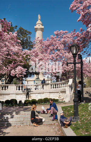 Washington monument Baltimore Maryland MD Banque D'Images