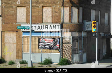 Barricadèrent restaurant à Detroit (Michigan) Banque D'Images