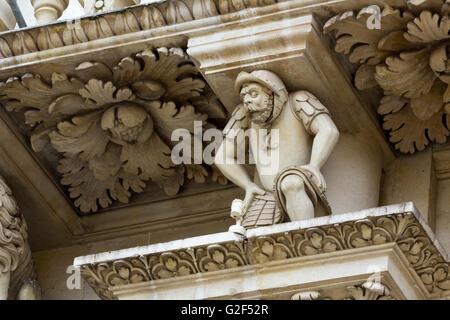 Église de la Sainte Croix à Lecce, Basilica di Santa Croce, atlas détail Banque D'Images