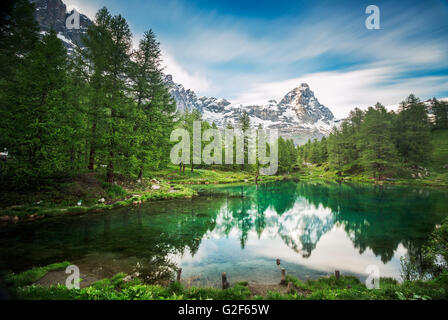 Cervino/ Matterhorn peak à Breuil-Cervinia, Valtournenche, vallée d'Aoste, Alpes, Italie Banque D'Images