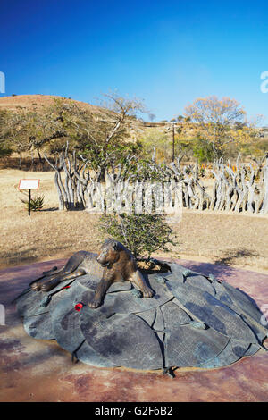 Monument à Zulu's Drift, Rorke Thukela, KwaZulu-Natal, Afrique du Sud Banque D'Images