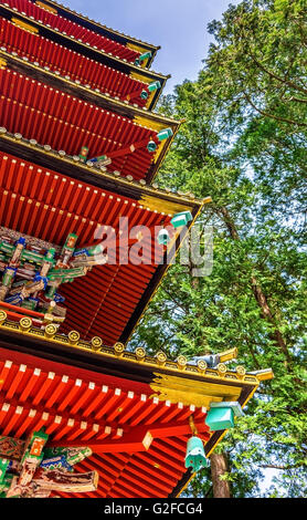 La pagode à cinq étages Tosho-gu Temple à Nikko Banque D'Images