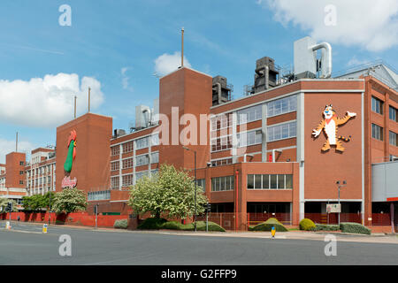 L'usine de Kellogg's situé sur Barton Dock Road entre les domaines de Stretford et Trafford Park dans le Grand Manchester, UK. Banque D'Images