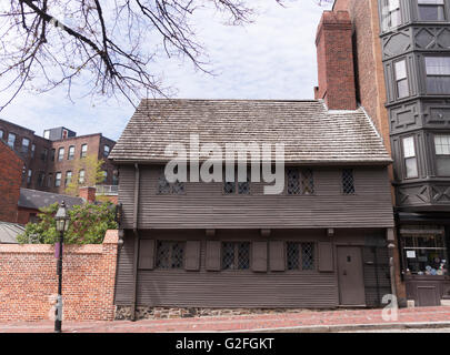 Maison de Paul Revere, North Square, Boston, Massachusetts, USA Banque D'Images