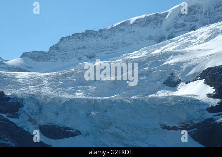 Glacier (Oberer Grindelwaldgletscher) et les pics à proximité Grindelwald dans les Alpes en Suisse Banque D'Images