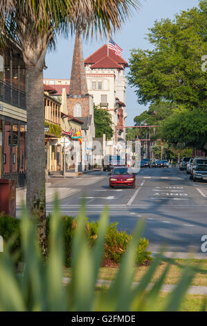 King Street dans le centre-ville de Saint Augustine, en Floride. (USA) Banque D'Images