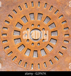 Close-up of abstract rusty objet rond background Banque D'Images