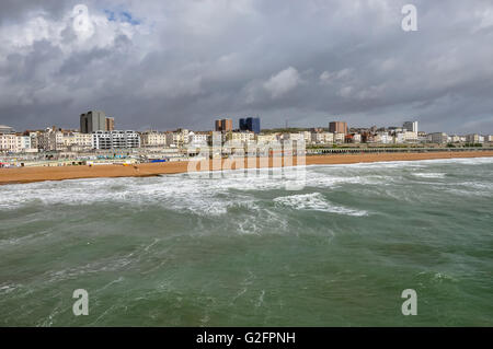 Panorama Brighton sur un jour nuageux, East Sussex, Royaume-Uni Banque D'Images