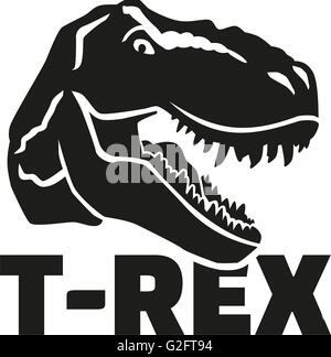 Tête de dinosaure tyrannosaurus avec t-rex Banque D'Images