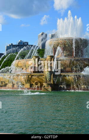 Chicago's fontaine de Buckingham dans Grant Park. Banque D'Images