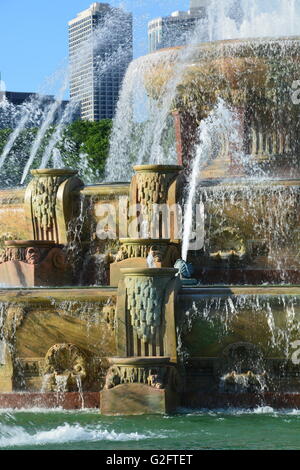 Chicago's fontaine de Buckingham dans Grant Park. Banque D'Images