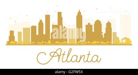 La ville d Atlanta skyline silhouette d'or. Vector illustration. Concept simple pour le tourisme présentation, bannière, un placard Illustration de Vecteur