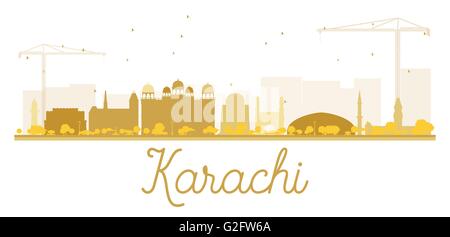 Karachi City skyline silhouette d'or. Vector illustration. Illustration de Vecteur