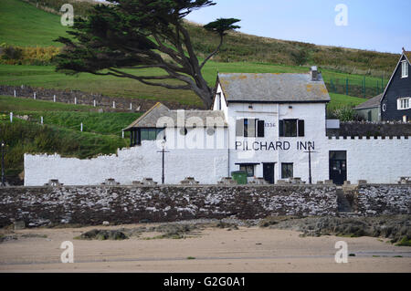 La sardine Inn remonte à 1336 et est sur l'île de Burgh, ensemble avec l'hôtel, réputé pour sa connexion d'Agatha Christie Banque D'Images