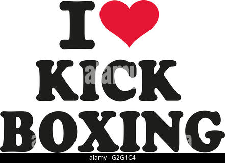 J'aime le kickboxing Banque D'Images