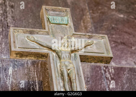 Détails de statue en marbre de Jésus Crucifié Banque D'Images