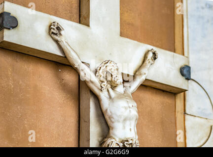 Détails de statue en marbre de Jésus Crucifié Banque D'Images