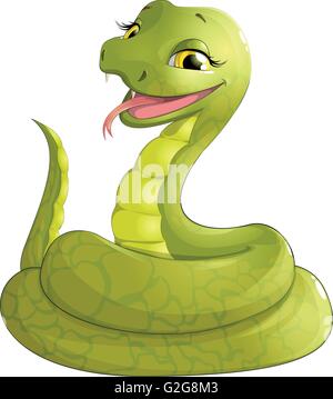 Serpent sournois smiling Illustration de Vecteur