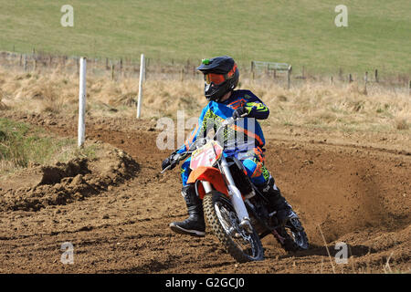 Course de motocross à Rhynie Rhynie, piste de motocross en Écosse. Banque D'Images