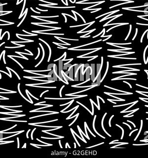 Motif transparent noir et blanc avec des formes d'un doodle zig zag 80s memphis fashion style. Idéal pour l'arrière-plan web, print ou fab Illustration de Vecteur