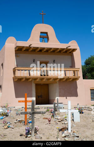 Mission de San Ildefonso Pueblo, Pueblo, Pueblo Dates à treize cents AD, New Mexico, USA Banque D'Images