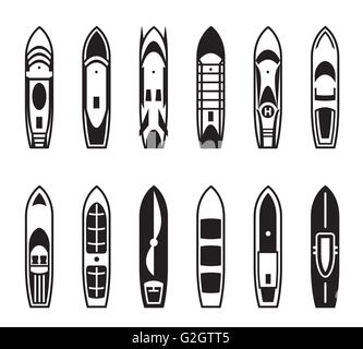 Les navires à passagers et bateaux de dessus - vector illustration Illustration de Vecteur