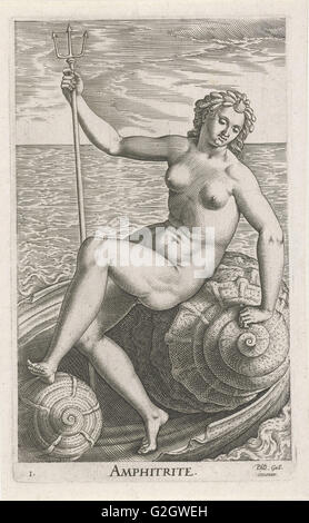 Déesse de la mer, Amphitrite, 1587 Philips Galle Banque D'Images