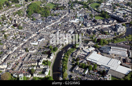 Vue aérienne du centre-ville de Kendal, Cumbria, Royaume-Uni Banque D'Images