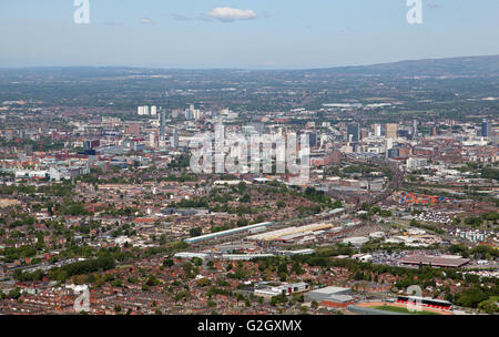 Vue aérienne de la ville de Manchester, Royaume-Uni Banque D'Images