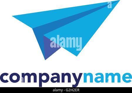 Logo vectoriel avion en papier moderne Illustration de Vecteur