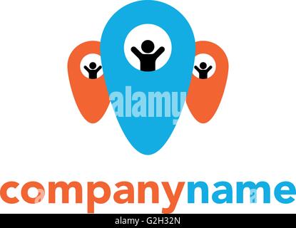 Résumé Les gens logo Vector modèle. Concept Design pour recherche d'emploi et employés, des activités, des ressources humaines et de perfectionnement professionnel Illustration de Vecteur