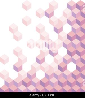 Purple cubes. Arrière-plan géométrique, papier peint. Illustration hexagonale. 3d. Vector abstract background Illustration de Vecteur