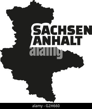 La Saxe-Anhalt carte avec titre allemand Banque D'Images