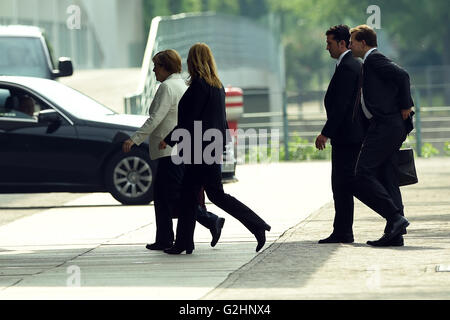 Berlin, Allemagne. 31 mai, 2016. Chancelier allemand Angela Merkel (CDU), en arrivant à la chancellerie à Berlin, Allemagne, 31 mai 2016. Le chancelier s'adresse aux premiers ministres au sujet de la réforme de l'énergie renouvelables (EEG). PHOTO : MAURIZIO GAMBARINI/dpa/Alamy Live News Banque D'Images