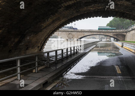 Les crues de la rivière Seine de juin 2016 à Paris, France Banque D'Images