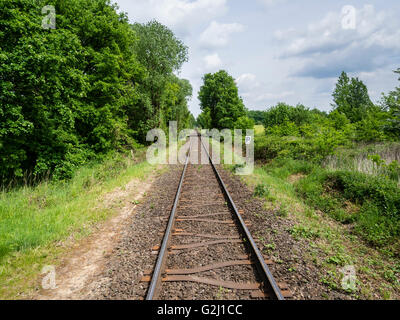 Des voies de chemin de fer de l'OHE, Osthannoversche Eisenbahnen réseau ferroviaire, Lachtehausen, Celle, Basse-Saxe, Allemagne, Europe Banque D'Images