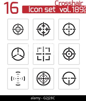 Vector balck crosshair icons set Illustration de Vecteur