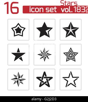 Vector black stars icons set Illustration de Vecteur