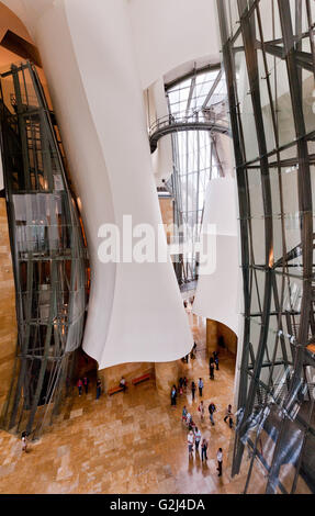 Hall, Musée Guggenheim, High Angle View, Bilbao, Espagne Banque D'Images