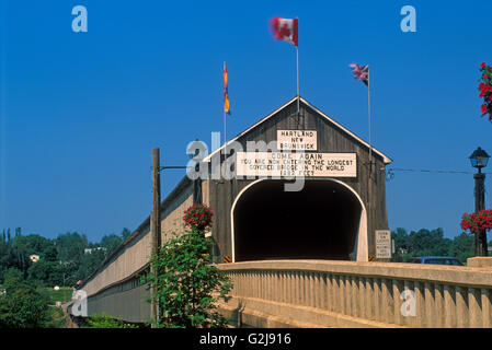 Plus long pont couvert du monde Hartland New Brunswick Canada Banque D'Images