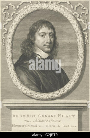 Portrait de Gérard Hulft, Abraham Bloteling ou après, en 1656 - 1690 Banque D'Images