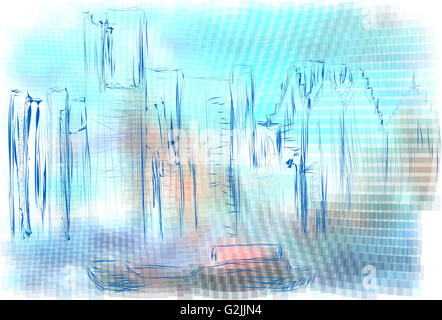 Illustration abstraite de Detroit Banque D'Images