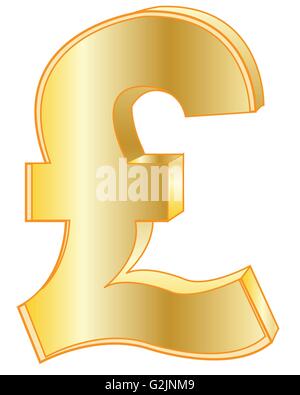 Inscrivez-livre sterling golden Illustration de Vecteur