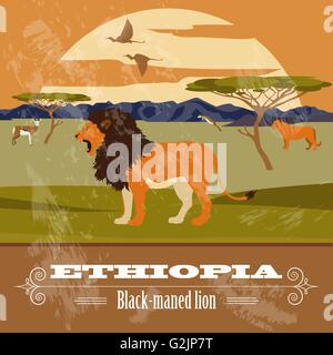 L'Éthiopie de repère. Image style rétro. Vector illustration Illustration de Vecteur