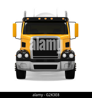 Camion malaxeur béton isolé sur fond blanc. 3D render Banque D'Images