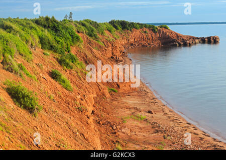 Terre rouge riche en fer le long du détroit de Northumberland Cap Bear Prince Edward Island Canada Banque D'Images